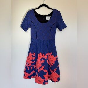 Anthropologie HD In Paris Womens Blushed Blooms Dress Blue Floral Knee Length XS